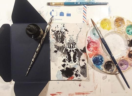 Moleskine, Postal, Notebook, Original Art, Watercolor Interior Design Art 