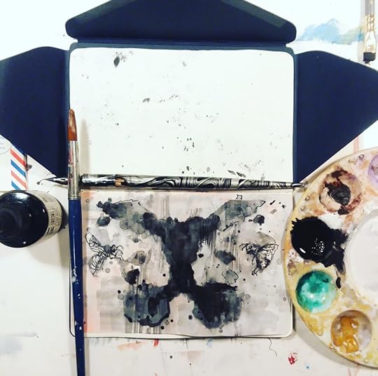 garrott designs moleskine postal notebook original art Moleskine, Postal, Notebook, Original Art, Watercolor Interior Design Art 