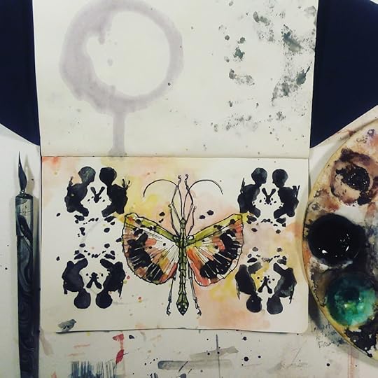 Moleskine, Postal, Notebook, Original Art, Watercolor Interior Design Art 