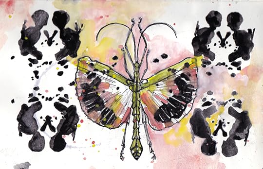 Yellow Fly Rorschach Moleskine Postal notebook