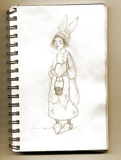 Easter Bunny with a basket of eggs