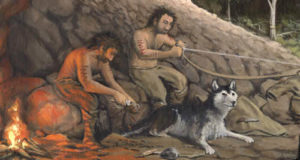 caveman and dog