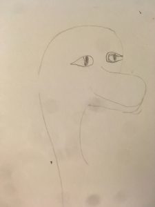 dragon sketch with round head