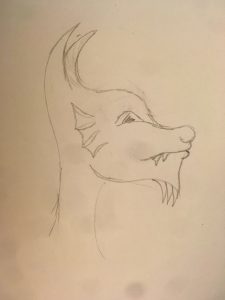 Dragon with beard and facewings