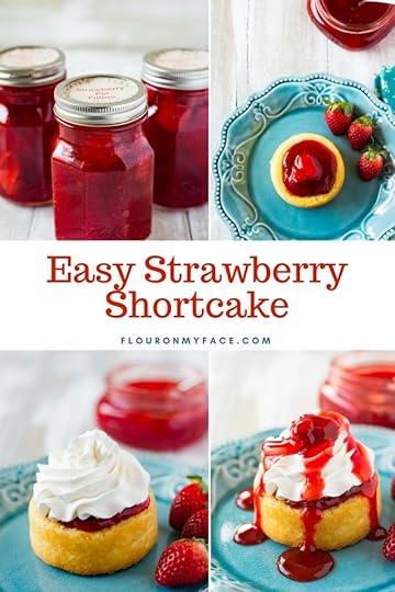 Strawberry Shortcake made with homemade strawberry pie filling