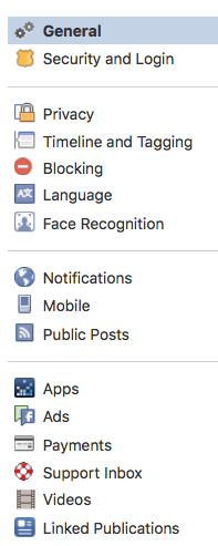Facebook security settings