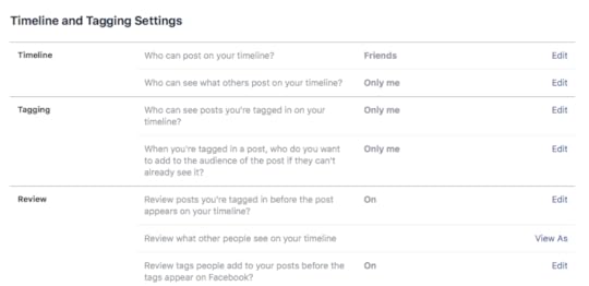 Facebook security settings