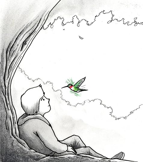 Boy and Hummingbird from The Adventures of Enu . Illustration by Blaze Syka .