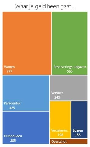 Simpel huishoudbudget treemap excel 2016
