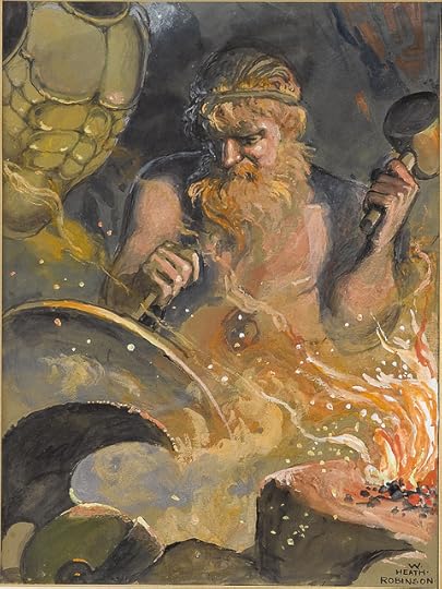 "Vulcan at Work on the Armour of Achilles," by William Heath Robinson, ca. 1872-1944. Source: sofi01 / Flickr (for non-commercial use only)