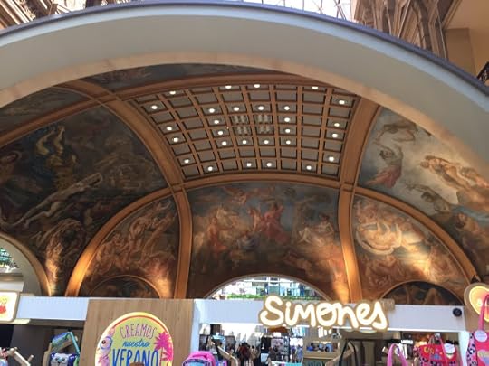Ceiling Mural over fountain in Recoleta Mall
