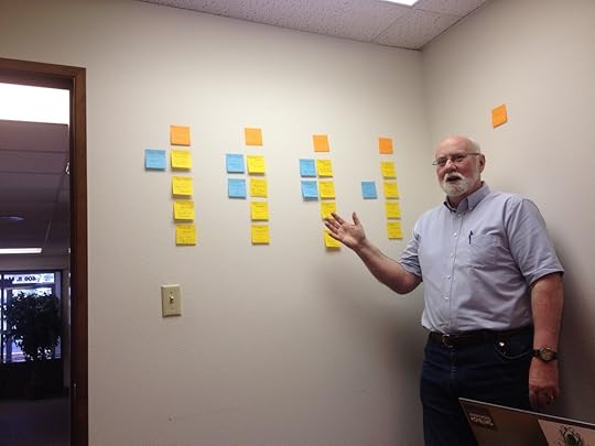 Kyle Pratt and his sticky notes