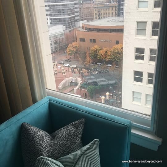 view from guest room at The Nines hotel in Portland, Oregon