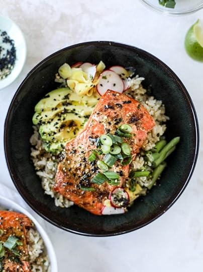 butter salmon rice bowls I howsweeteats.com #salmon #rice #bowls #seafood #healthy