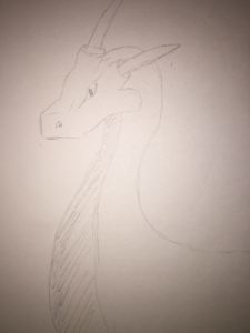 regal dragon in pencil