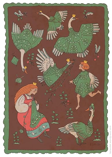 The Seven Wild Swans (calendar art) by Kathleen Jennings