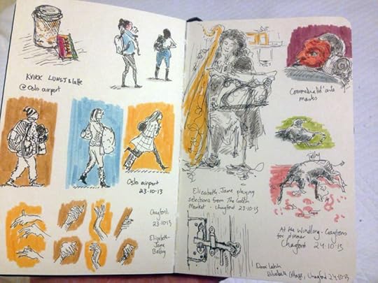 Pages from a travel sketchbook by Kathleen Jennings