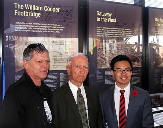 Kevin Russell Alf Turner Footscray Mayor Nam Quach opening Cooper Bridge 2014