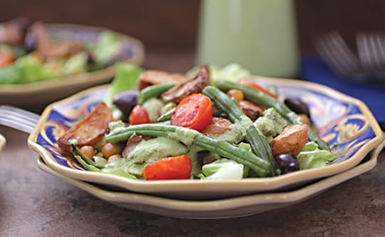 Vegan Roasted Niçoise Salad with Cashew Goddess Dressing from The Nut Butter Cookbook by Robin Robertson