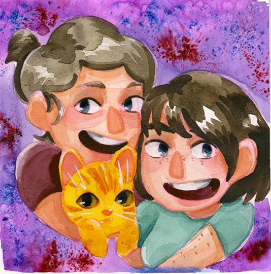 Brusho used for background in illustration