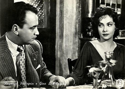 Raymond Pellegrin and Gina Lollobrigida in La romana
