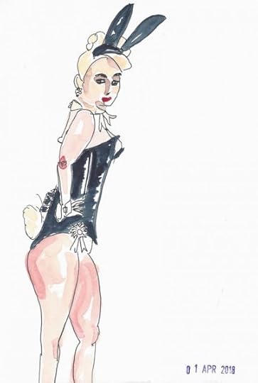 Cynthia Morris art illustration watercolor live model Dr Sketchy