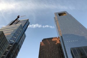 Tech Center (left) and Comcast Center (right).