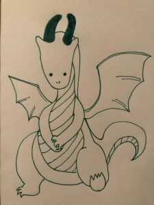 green long necked dragon