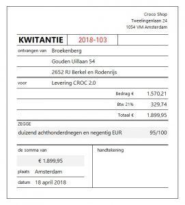 voorbeeld kwitantie maken in excel