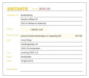 voorbeeld kwitantie maken in excel