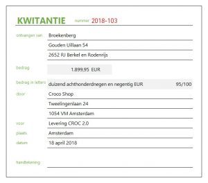 voorbeeld kwitantie maken in excel