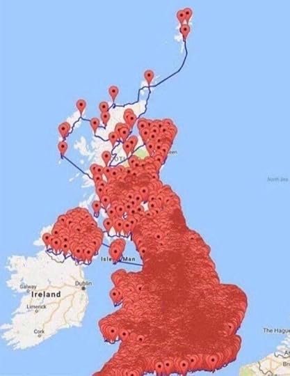 Map of pubs in England 