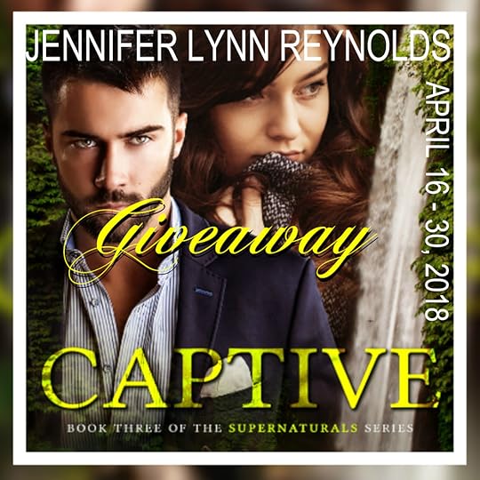    Hop over to Tome Tender and enter my giveaway!!! I’m giving away five eCopies of Captive, a $10.00 Amazon Gift Card, and a paw print necklace from Windy’s Wimsy. http://tometender.blogspot.com/2018/04/captive-by-jennifer-lynn-reynolds_16.html https://www.goodreads.com/event/show/1034322-jennifer-lynn-reynolds-s-captive-lyn-horner-s-tempting-adam   