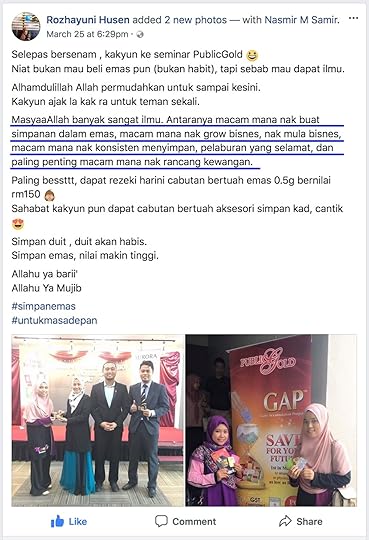 FB testimoni seminar emas public gold tawau mohd zulkifli 2018-03