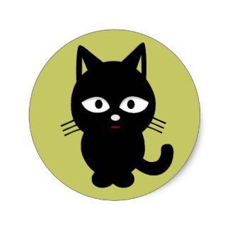 Fat Black Kitten Classic Round Sticker