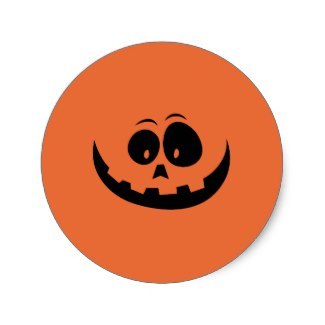 Jack O Lantern Face Classic Round Sticker