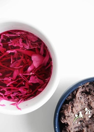 Pickled onions and refried black beans from The Fauxmartha