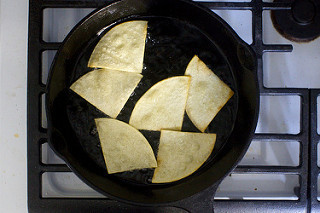 crisping the tortillas