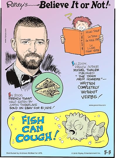 In 2000, french toast half-eaten by Justin Timberlake sold on eBay for $1,025!--------------------In 2004, French author Michel Thaler published 