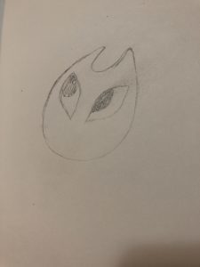 Weird eye face dragon in pencil