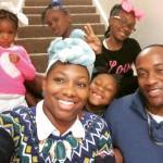 real men: family on stairs