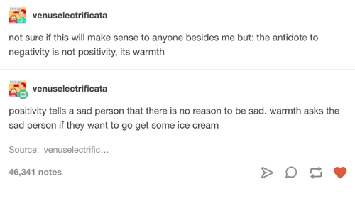 Image result for the opposite of negativity is warmth