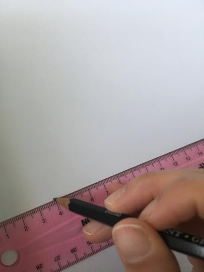 1. The first thing I always do is lightly (in pencil) draw a line. I'm not sure how others do it, but I absolutely cannot letter straight without some sort of guideline. 