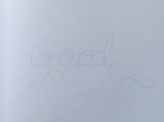 2. I also prefer to lightly draw the word in pencil, before tracing it in marker. This allows me to adjust any weird spacing issues, or if I just don't like how a letter turned out, before I commit to ink.