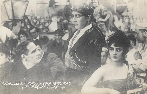 Ivan Khudoleyev, Ossip Runitsch and Vera Kholodnaya in Posledneiye tango (1918)