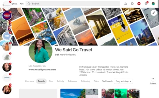 We Said Go Travel has over 98000 views a month on Pinterest