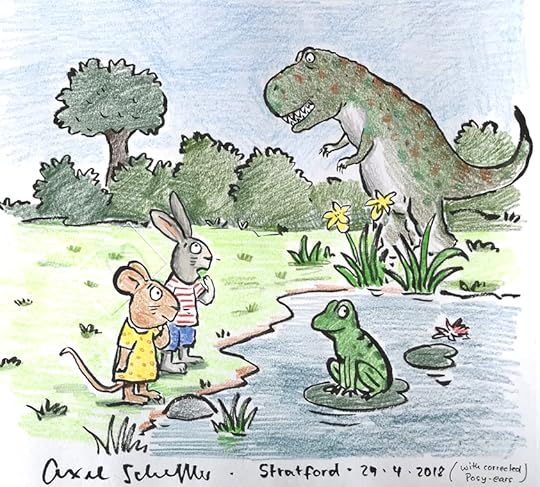 Pip and Posy meet a dinosaur
