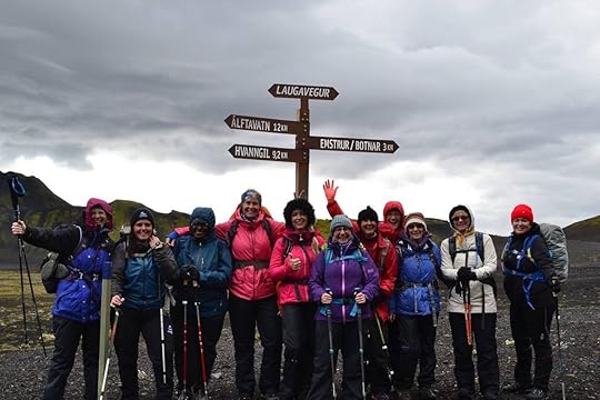 Women climbing hiking