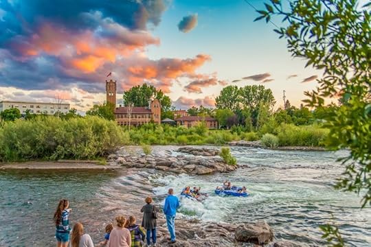 River shot at sunset Missoula Montana