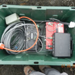 Ammo box containing sensitive seismic equipment that will help predict future volcanic eruptions